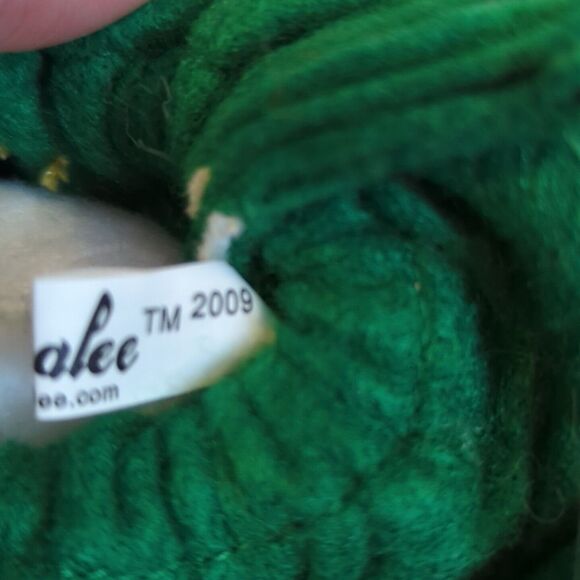 Annalee Christmas Girl Mouse In Santa's Sack Bag Velour Green 2009 Bow - Picture 6 of 7